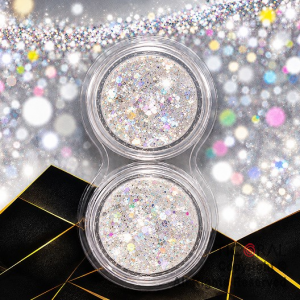 MAQUILLAJE ARTISTICO GLITTER PLATA Y PLATA (BLISTERS 2 UNID - 4 GR) (PACK X 3 BLISTERS)